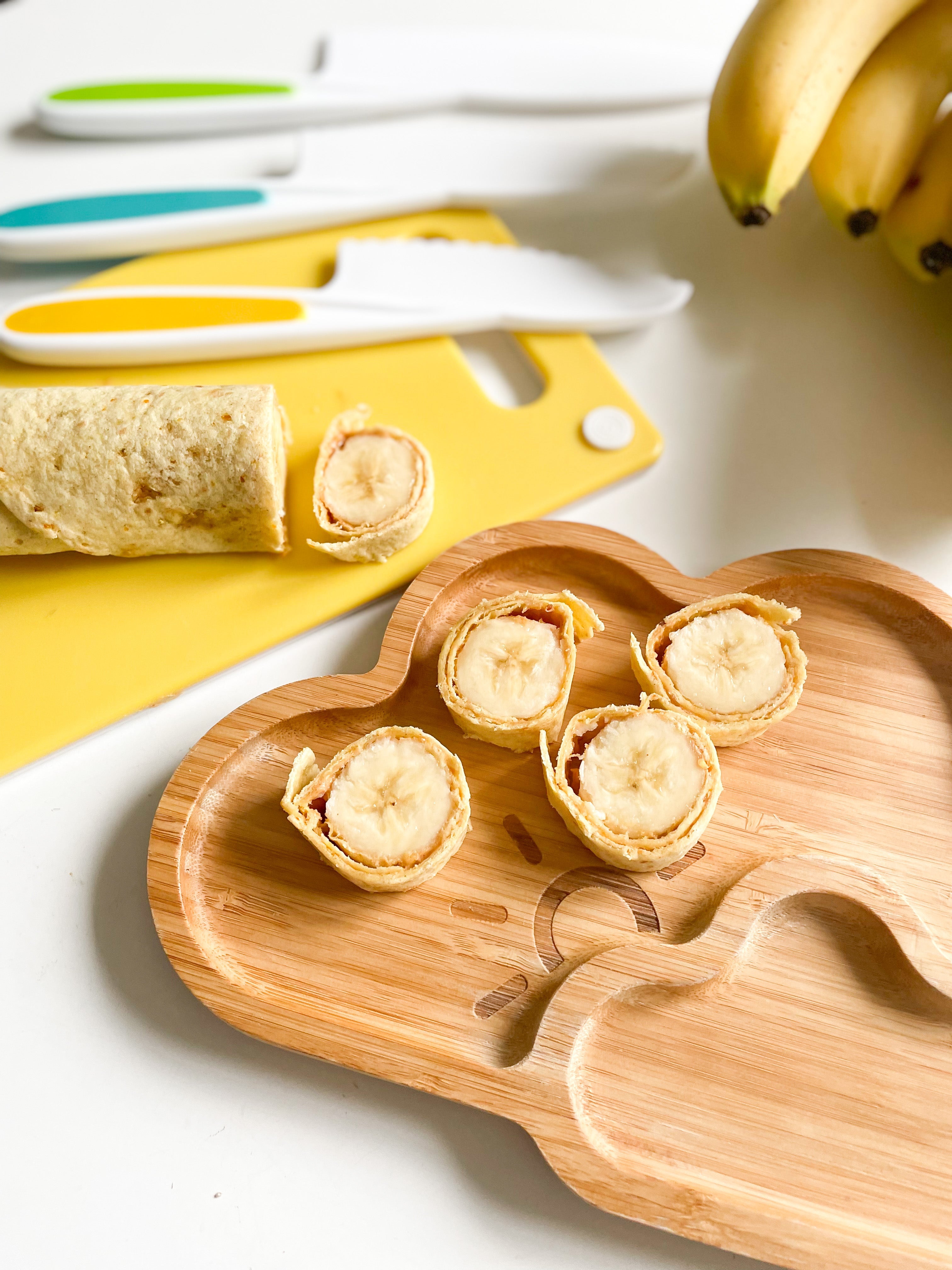 Bananrullar med jordnötssmör