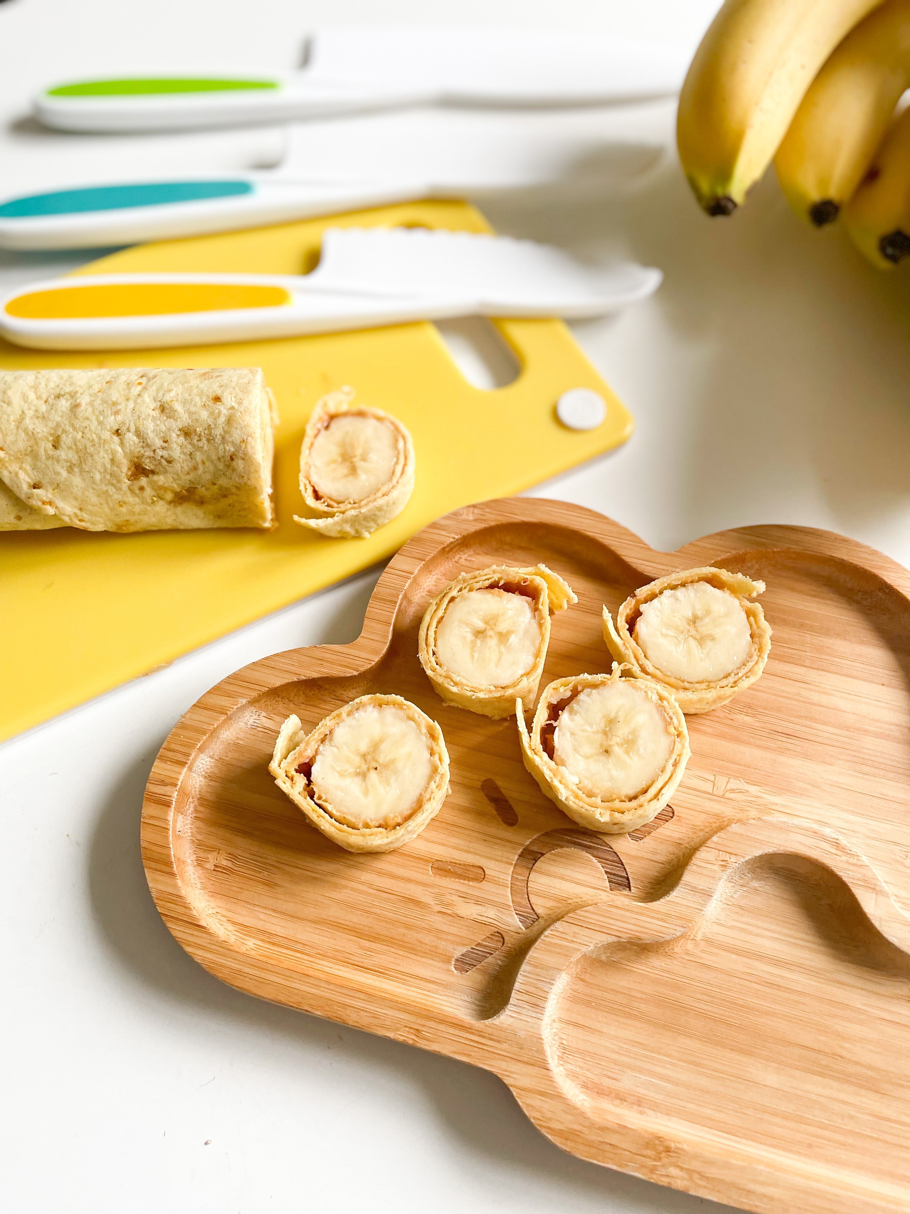 Bananrullar med jordnötssmör