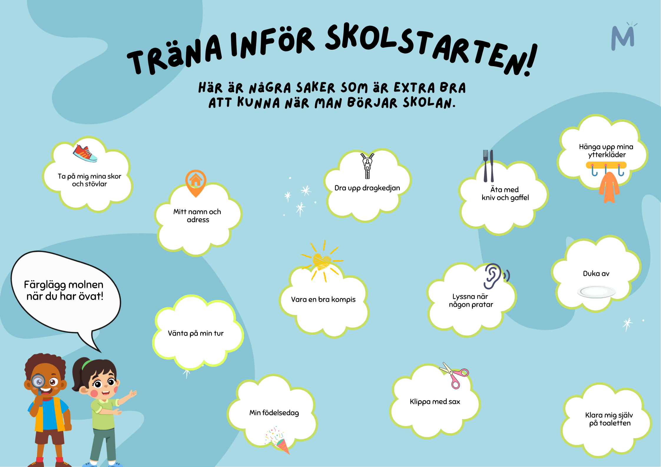 Träna inför skolstarten – gratis material för pedagoger och föräldrar