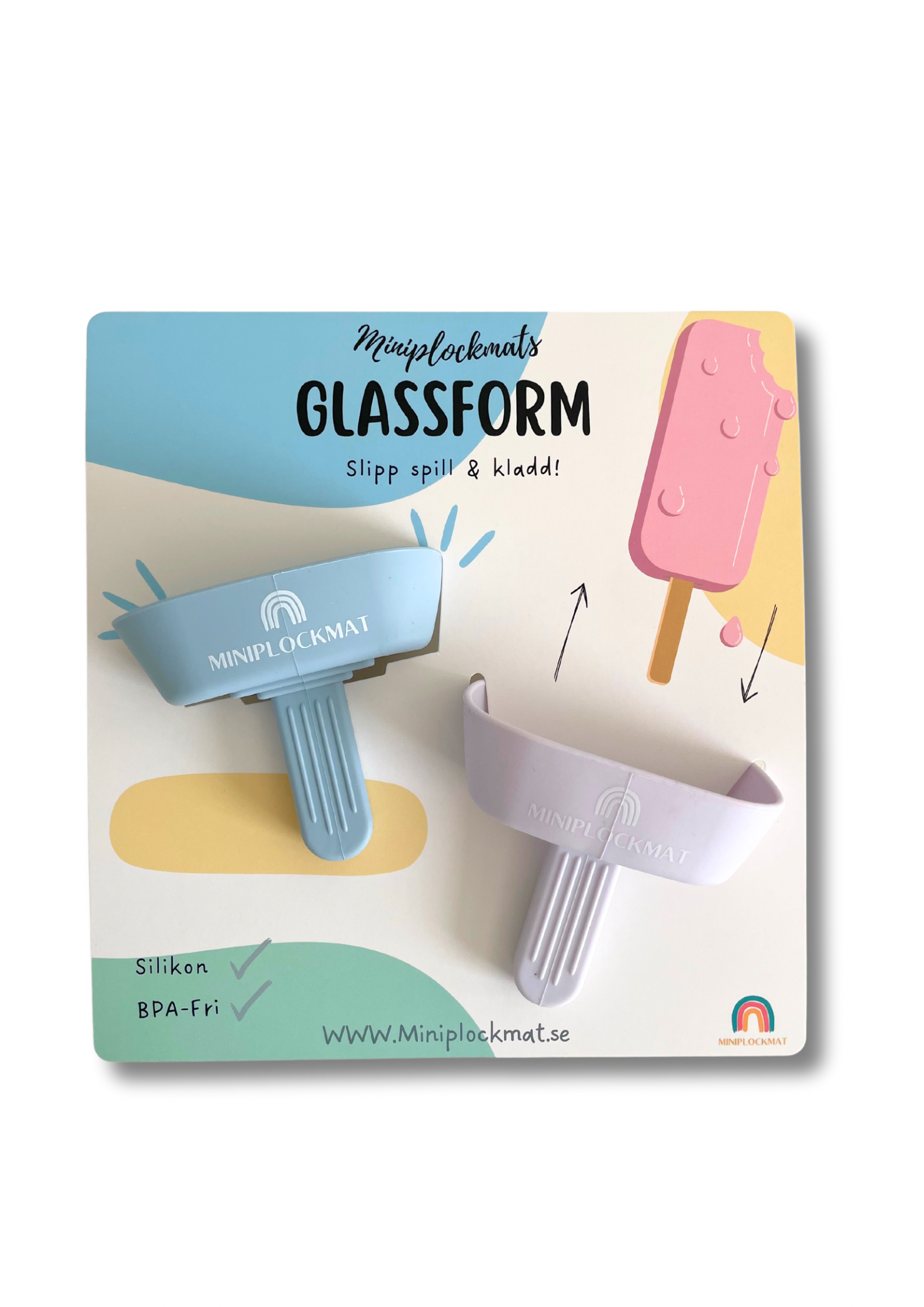 Spillfri glasshållare i två pack färgen blå och lavendel